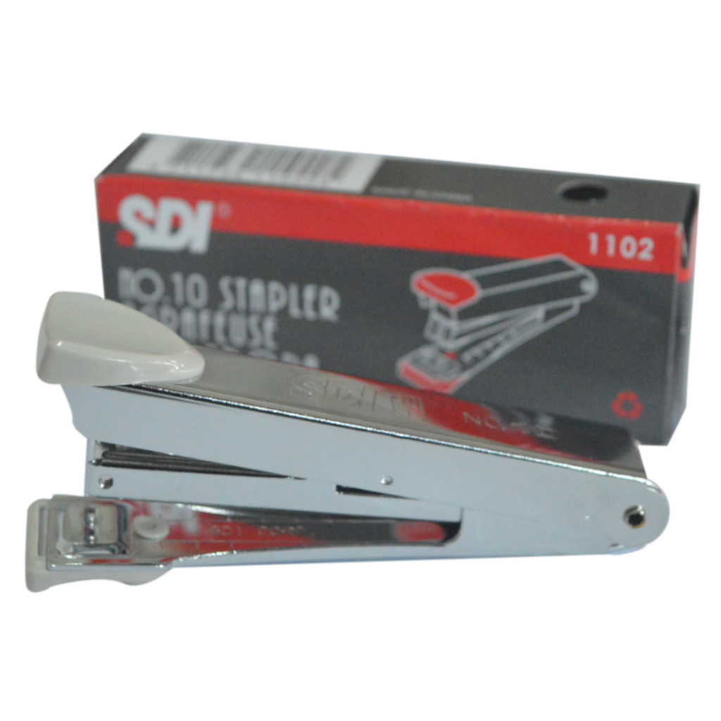 Rekomendasi stapler merk SDI berbagai ukuran dan ada yang double strip, pilih warna dan kapasitas bisa mencapai 30 lembar.